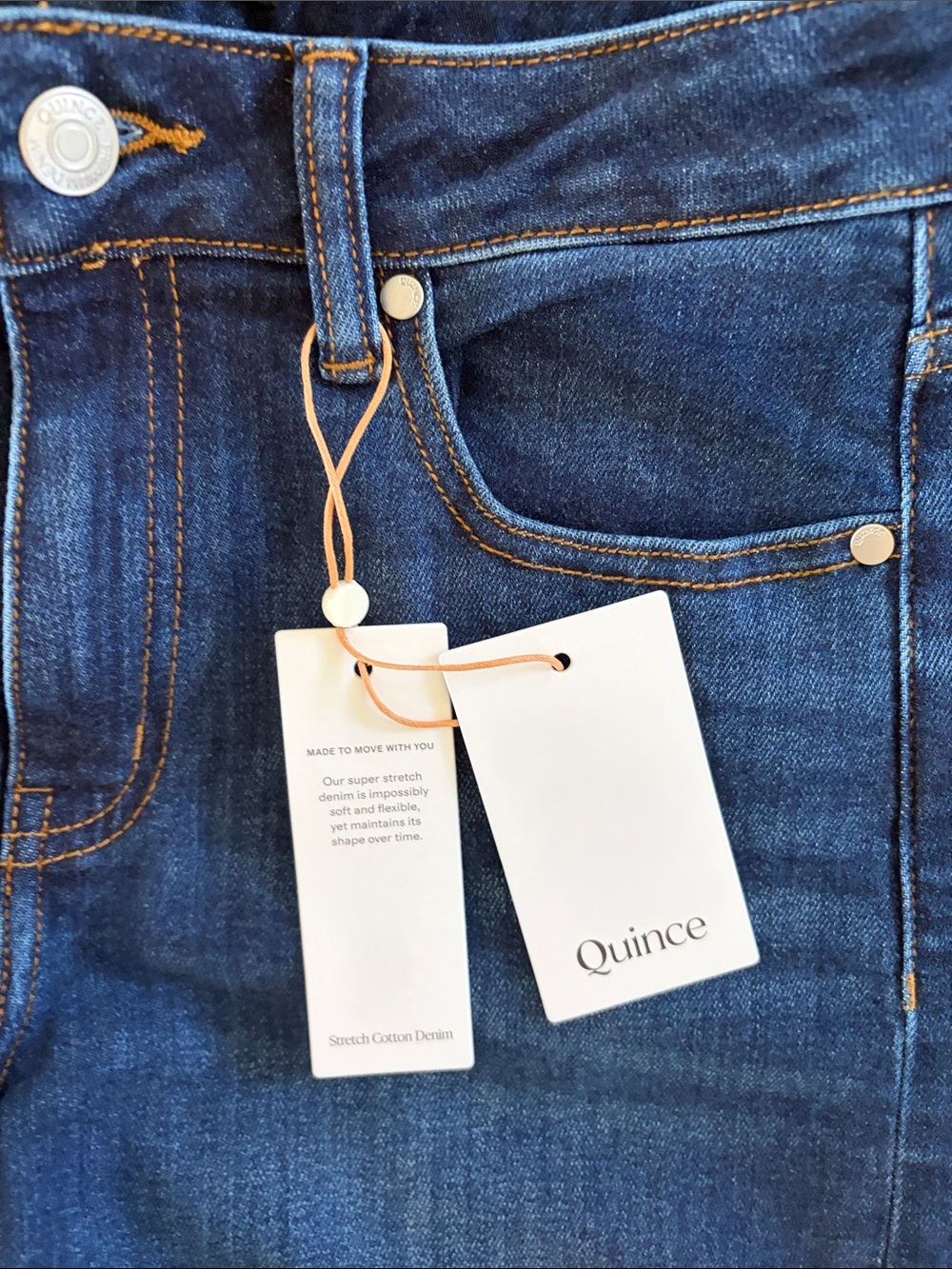 Quince Bella Stretch Wide Leg Jeans - Dark Blue size 26 - Picture 7 of 9
